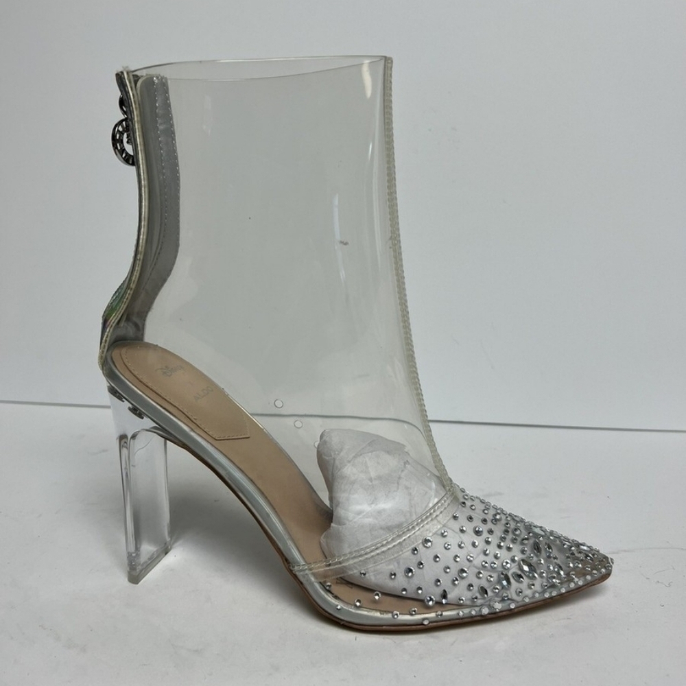 Aldo X Disney Cinderella Elegant Silver Studded Women's Ankle Boots Size 6
